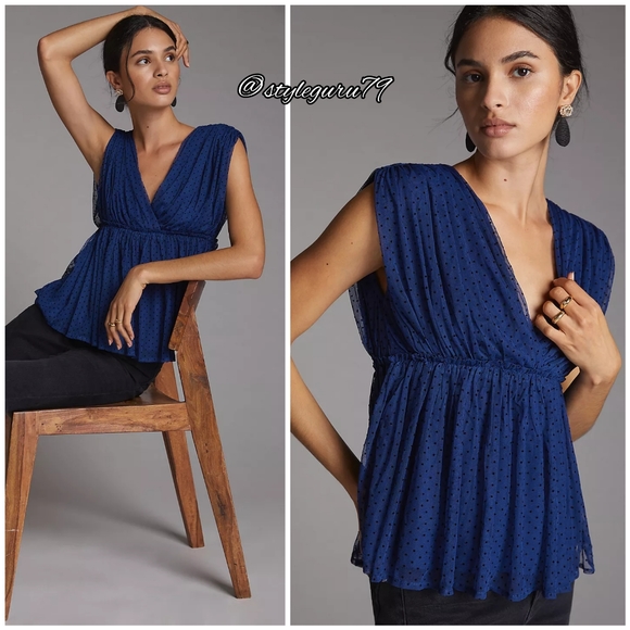 Anthropologie Tops - NWT, Anthropologie, V-Neck Tulle Blouse